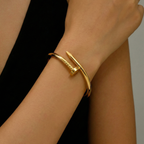 Luxe Gold Nail Cuff Women Bracelet