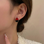 Obsidian Rose Hex Earrings