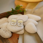 Pearl Sunshine Bow Studs Earrings