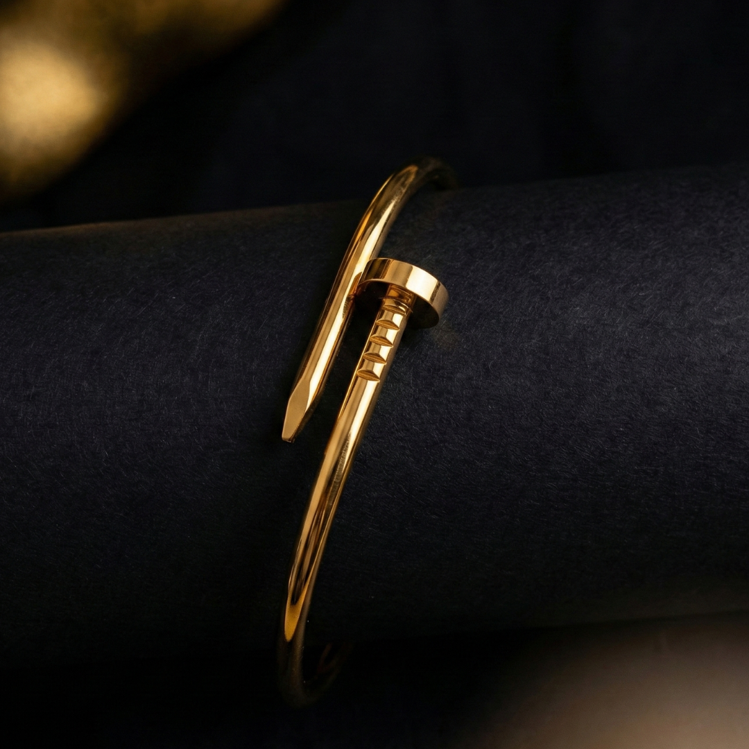 Luxe Gold Nail Cuff Women Bracelet
