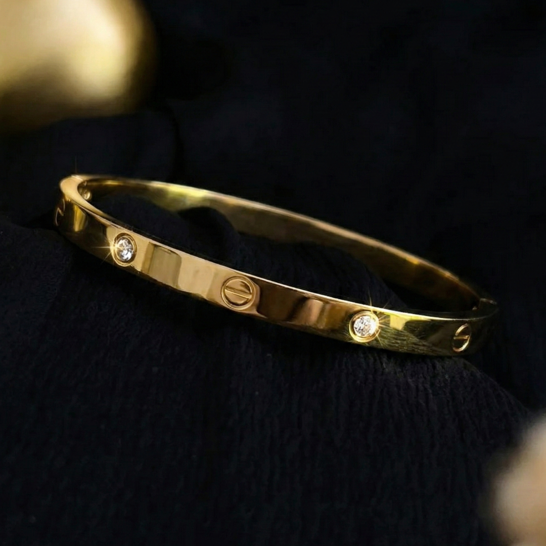 Aurelia Four-Stone Gold Cuff Women Bracelet