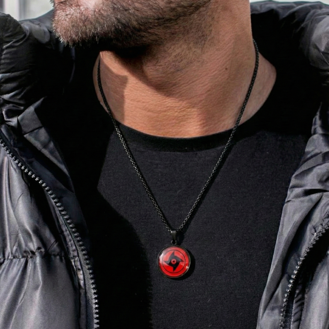 Obsidian Pulse  Mandala Men Pendant