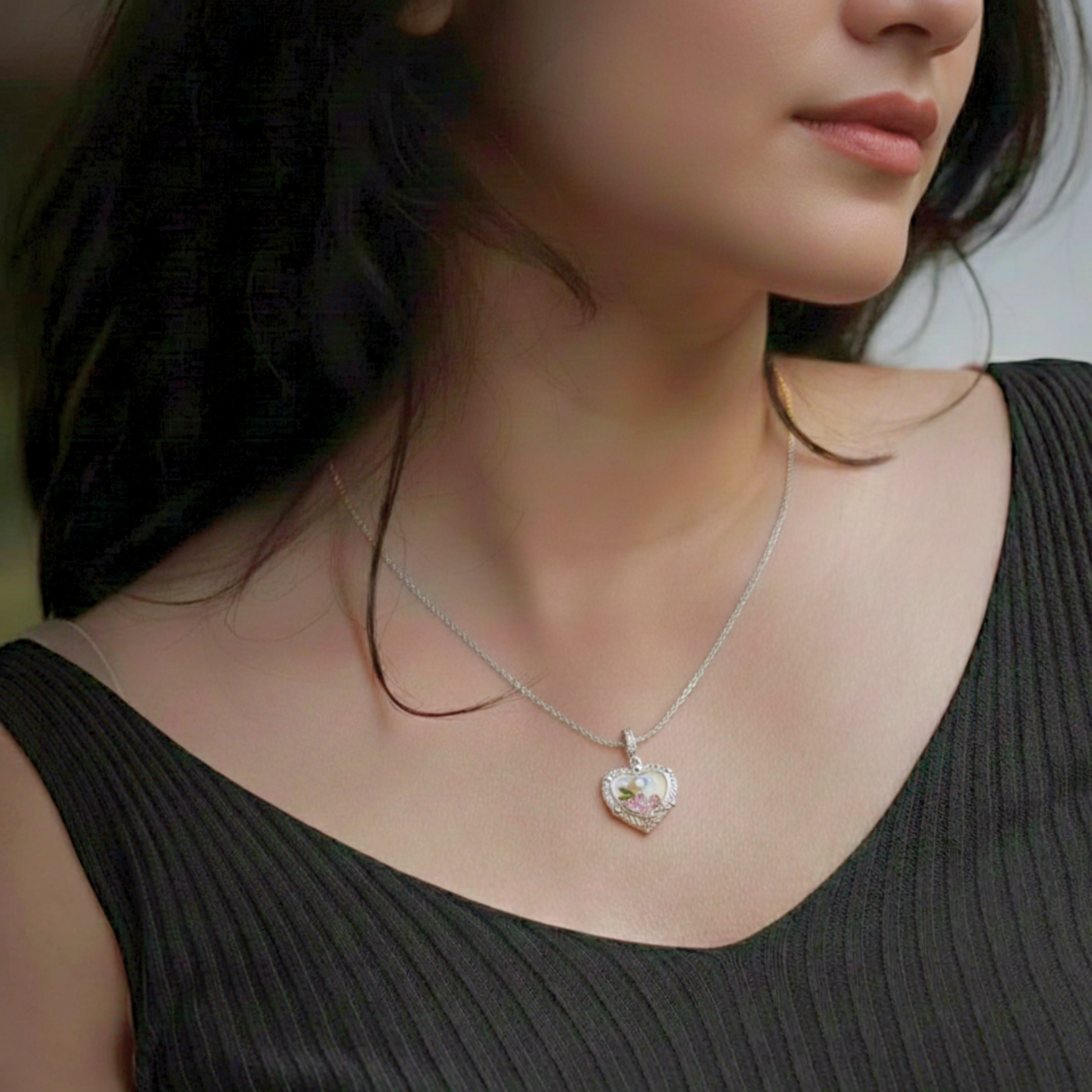 PearlBloom Heart Women Pendant