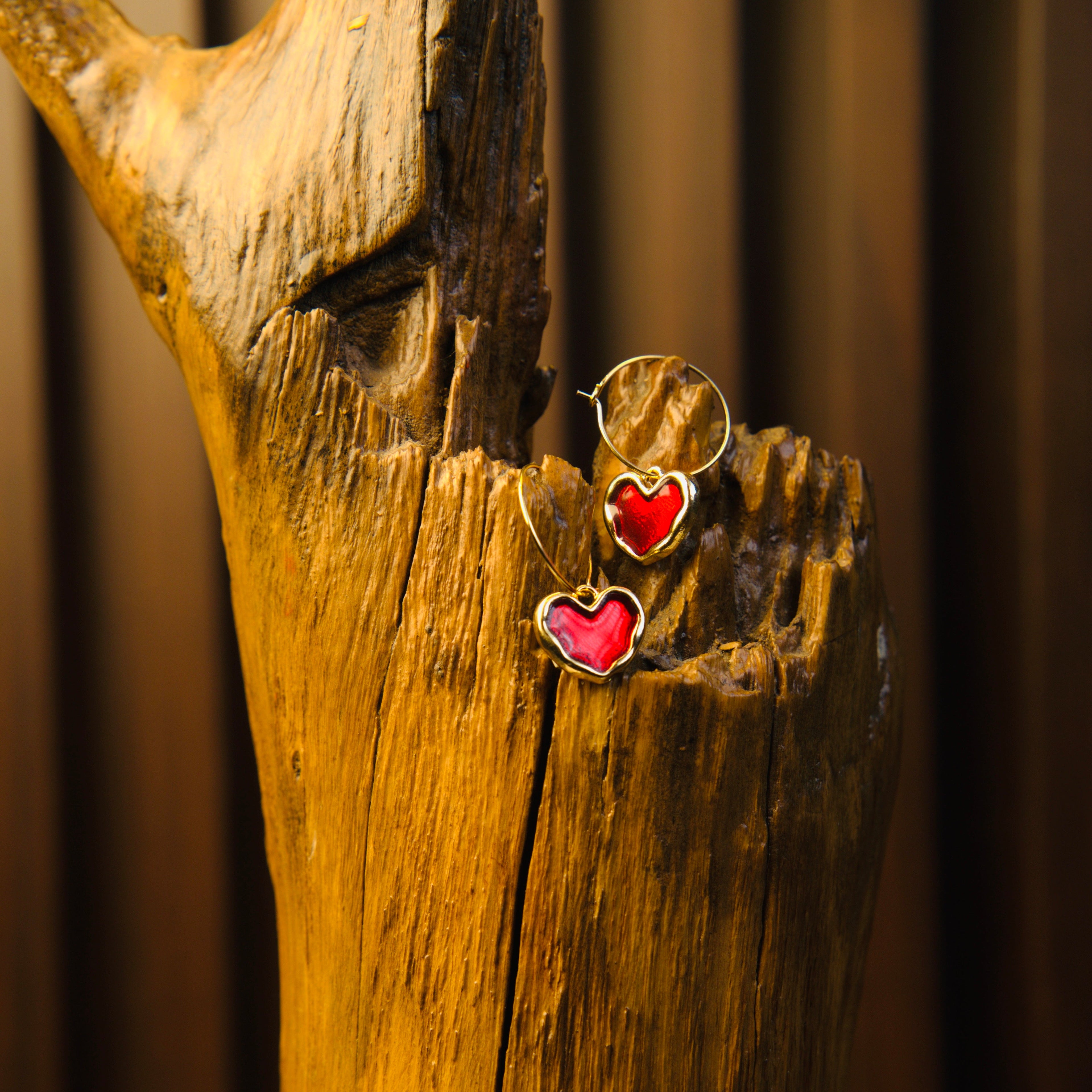 Crimson Halo Hoops  Woman Earrings