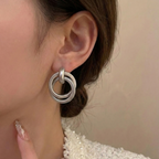 Silver Matte Intertwine Earrings