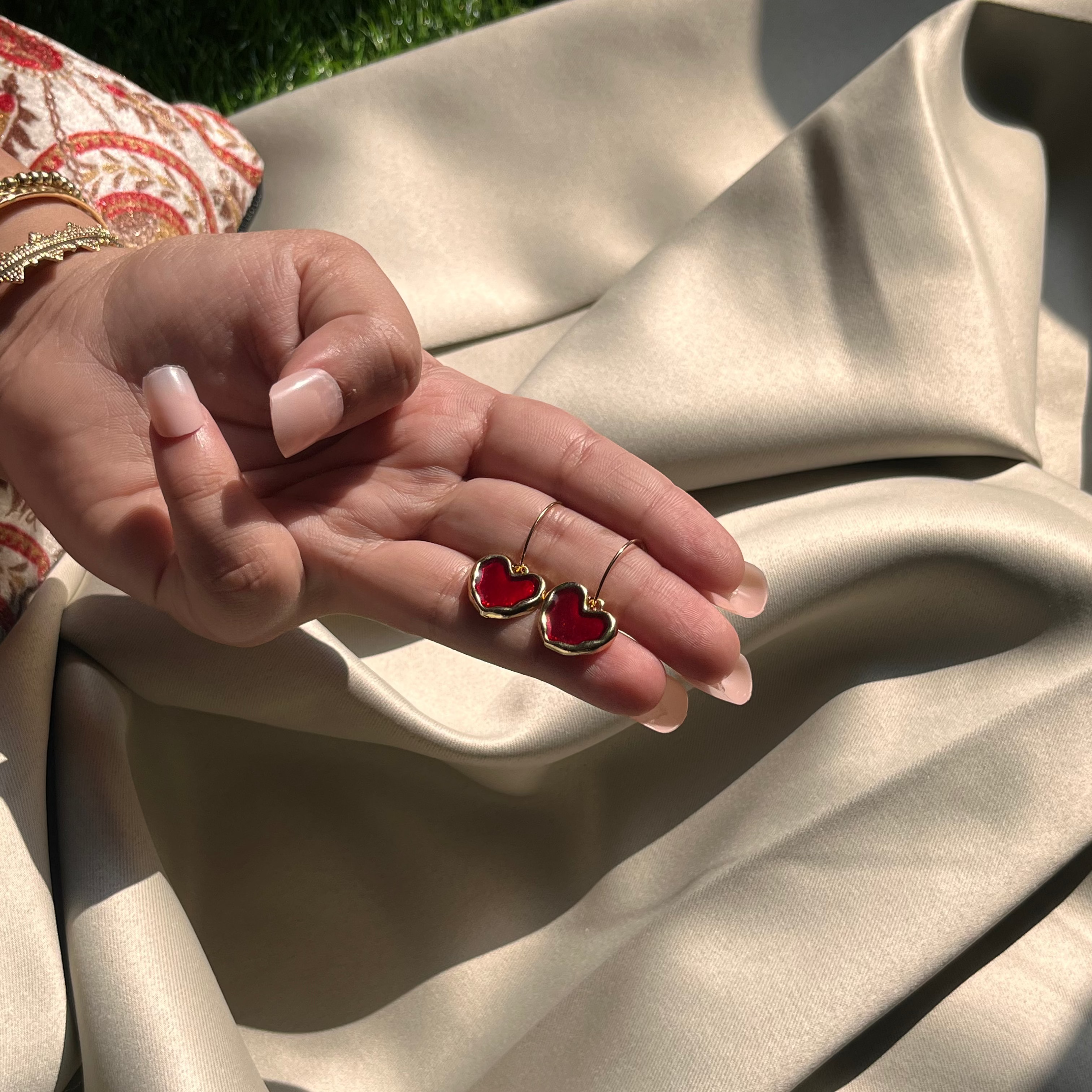 Crimson Halo Hoops  Woman Earrings