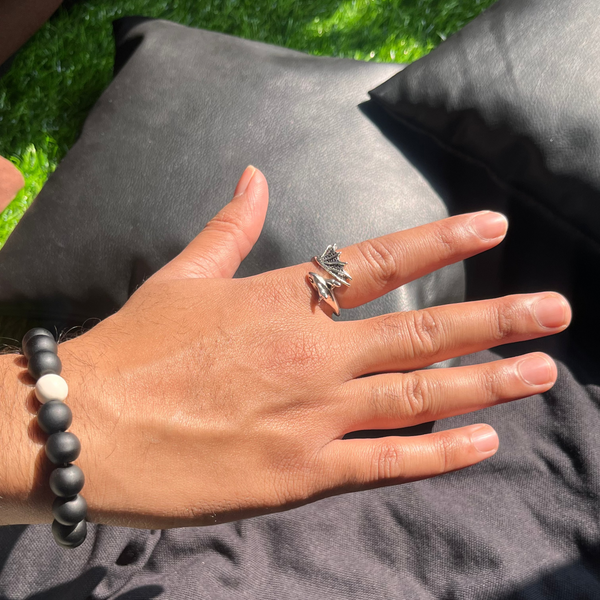 Silver Dragon Men Ring