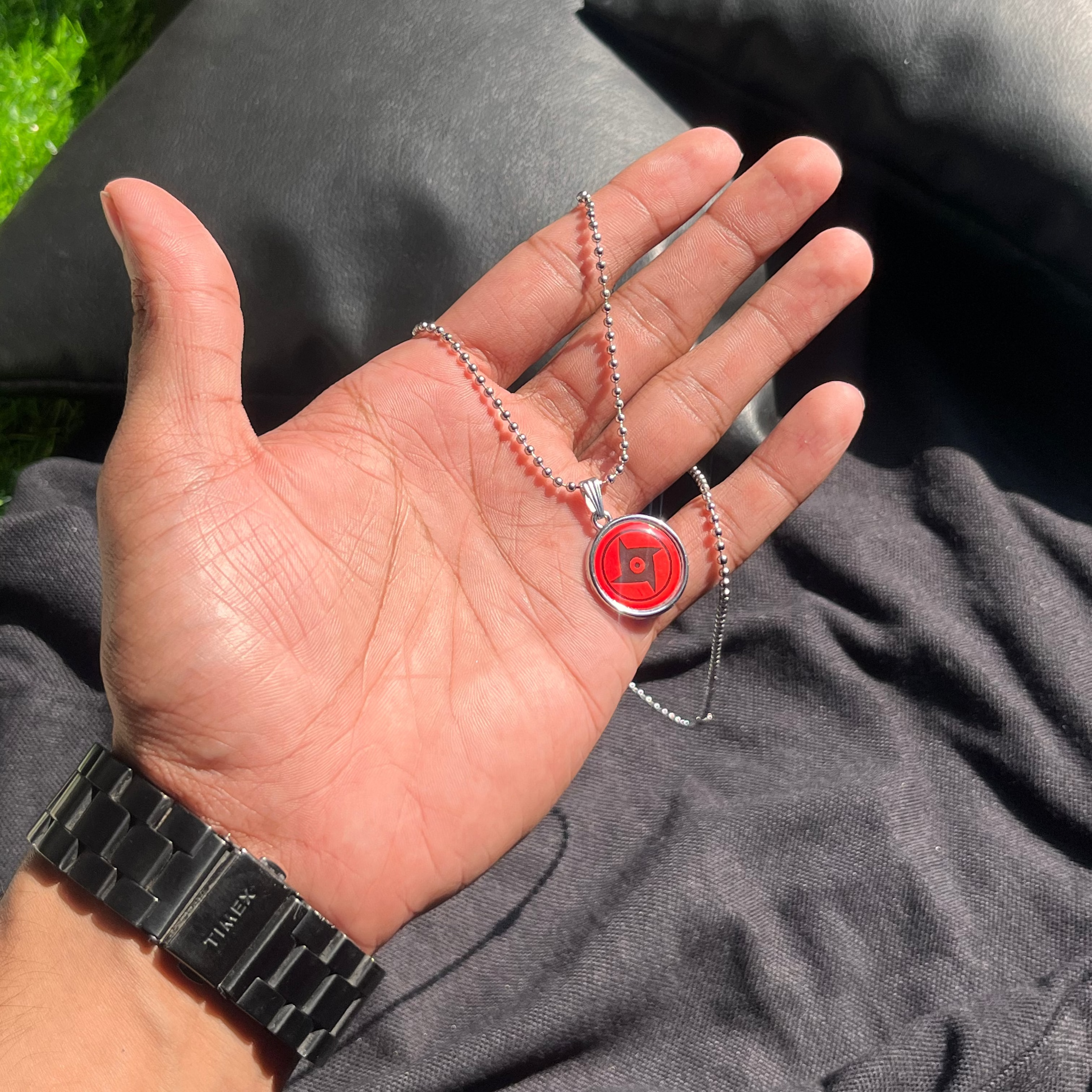 Obsidian Pulse  Mandala Men Pendant