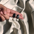 Eclipse Dark Chrome Pearl Drop Earrings