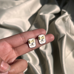 Pearl Sunshine Bow Studs Earrings