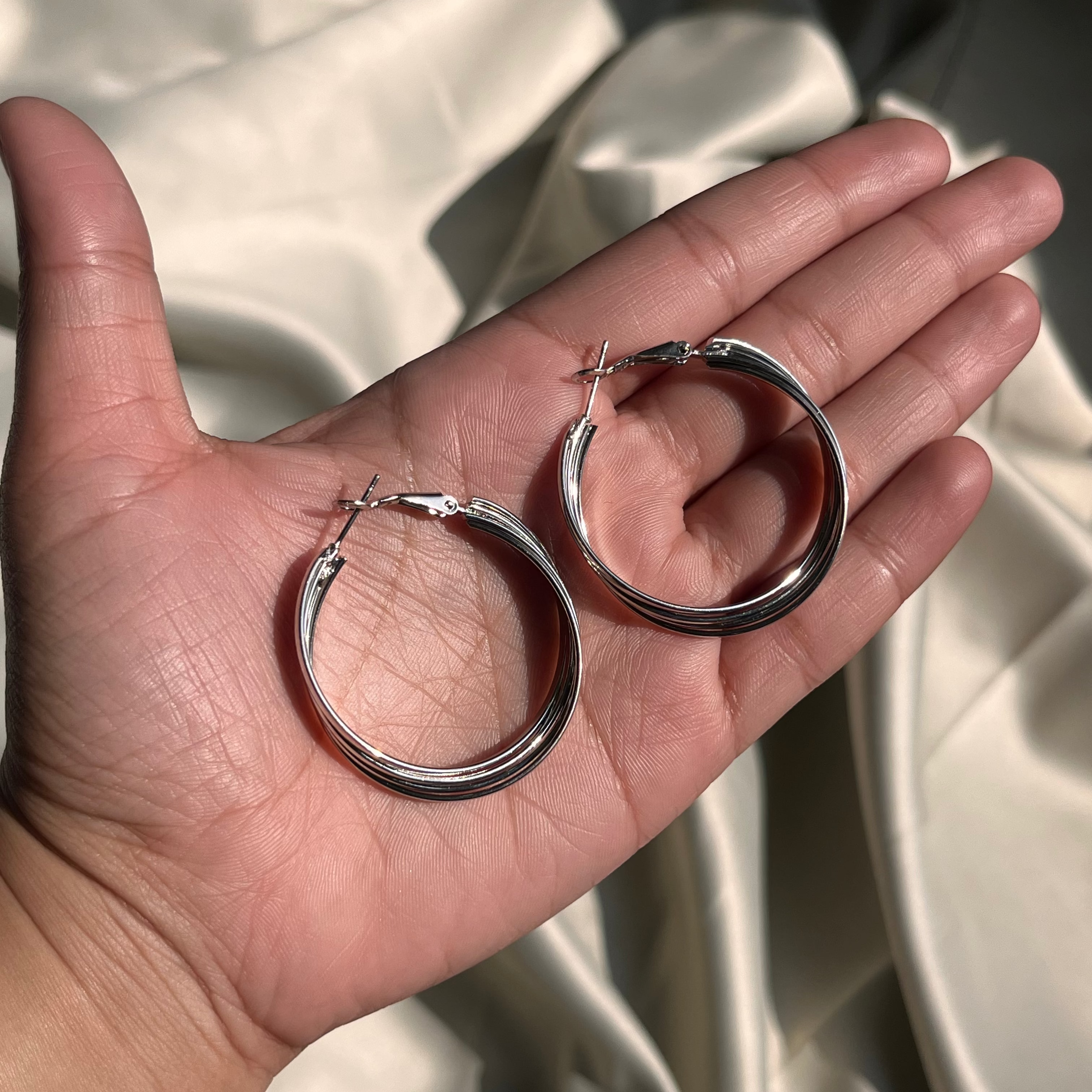 Silver Hoops Combo Set with a Compliment of Elegance