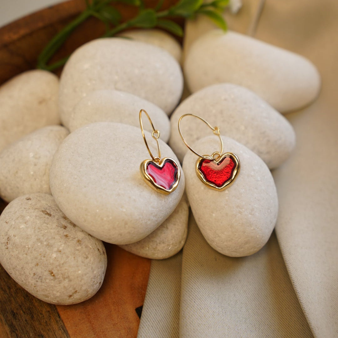 Crimson Halo Hoops  Woman Earrings