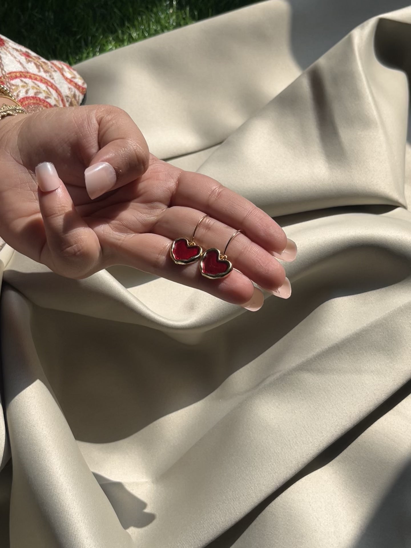 Crimson Halo Hoops  Woman Earrings