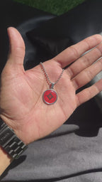 Obsidian Pulse  Mandala Men Pendant