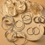 Silver Hoops Combo Set with a Compliment of Elegance